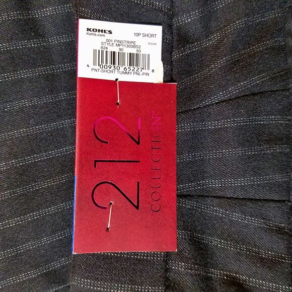 212 Collection Secretly Slimming Pin-Striped Classic Fit Dress Pants 10 Petite - Picture 6 of 6